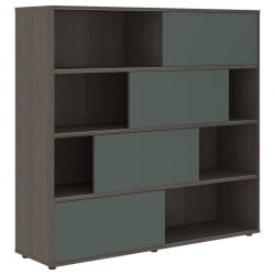 Стеллаж со слайд-дверьми ВЕЛИОН ВМCС 1615 Нефрит Дуб Сильвер / VELION VMCS