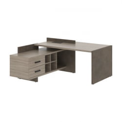 Стол руководителя правый ВООД&СТОНЕ СФ-531222 Дрифтвуд Бетон Чикаго темный / WOOD&STONE