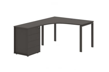 Стол эргономичный с тумбой левый ЕДИС ЕУCЕТ 1318 Л Мокко / EDIS EUCET L