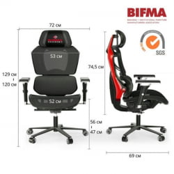 Эргономичное компьютерное кресло (для геймеров) Еурека ТЙПХОН, Ред / Eureka TYPHON, Red