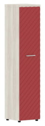 Шкаф колонка с глухой дверью и топом Торр ЛУКС ТЛХC 42.1 Сосна Эдмонд Красный / Torr LUX TLHC
