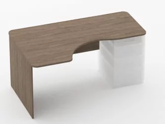 Стол угловой под встроенную тумбу Глассй 1.141.16Л Дуб Верцаска / Glassy