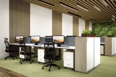 Мебель для офиса Сигма №4 Белый Дуб светлый / Sigma