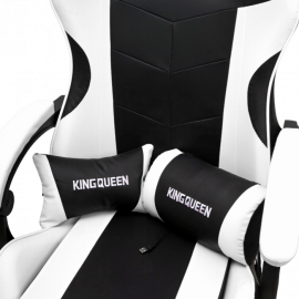 Кресло 1209-1 КИНГКУЕЕН, цвет черный/белый, 1209-1-блаcк-вхите-масс / KINGQUEEN, 1209-1-black-white-mass