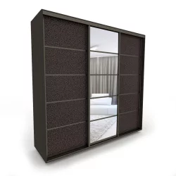 Черный шкаф-купе Акцент-Квадро КЛ 1800х600 Венге/Бронза