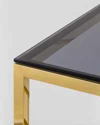 Журнальный столик БРУКЛИН 55кс55 Золото стекло смоке / 55x55 smoke