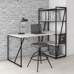 Стол компьютерный ЛОФТИС ЛМСТ 1515 Сосна Эдмонт/Черный / LOFTIS LMST