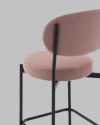 Стул Полубарный Бриф ДД ПБ велюр пыльно-розовый / DD