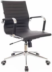 Кресло для персонала Лео Т экокожа Черный / Leo T