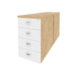 Тумба двойная приставная / опорная ОНИКС О.ТПО-2.7 Тиквуд Светлый/Белый / ONIX O.TPO-2.7