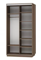 Шкаф-купе с фотопечатью Экспресс Дуо 1200х2200х Орхидея белая/Ясень шимо тёмный / 1200х2200h