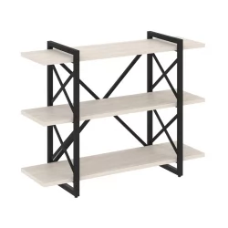 Стеллаж на регулируемых опорах - 3 полки ЛОФТ ВР.Л-МСТ.О-3.8В Металл черный Денвер светлый / LOFT VR.L-MST.O-3.8V