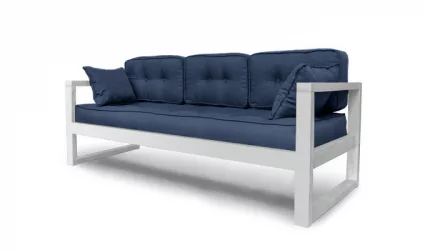 Диван трехместный ДЕмоку Д-3 небесно-голубой_белый / DEmoku