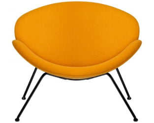 Кресло дизайнерско ДОБРИН ЕМИЛЙ (желтая ткань АФ13, черное основание) 2 шт / DOBRIN EMILY AF13,