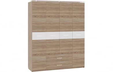 Шкаф (4 створки с ящиками) Импульс СН16.06 Дуб сонома/белый глянец / SN16.06