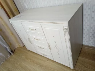 Комод с колоннами Венеция 32.34 Сосна Астрид Ваниль