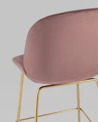 Стул полубарный Беетле со спинкой голд Темно-розовый / Beetle gold