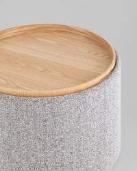 Пуф с ящиком Хюгге Л букле серый / L