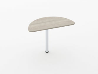 Приставка-полукруг для двух угловых столов Глассй 2.20 Дуб сантана светлый / Glassy
