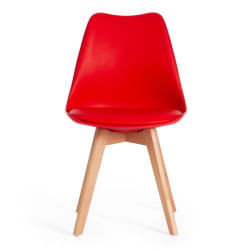 Стул ТУЛИП (мод. 73) / 1 шт. в упаковке дерево/пластик/ПУ, 48.5*52.5*83cм, красный / TULIP (mod. 48.5*52.5*83cм,