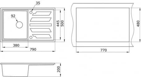 Кухонная мойка ГРАНУЛА 8002 Арктик / GRANULA