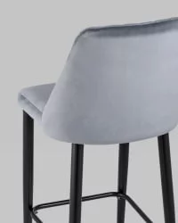 Стул полубарный Диего велюр Серый