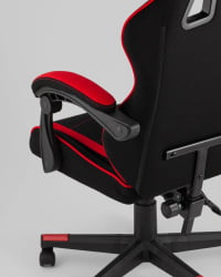 Кресло спортивное ТопЧаирс Шадов ткань черно-красный / TopChairs Shadow