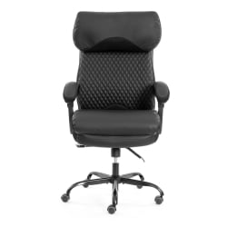 Кресло руководителя Чиеф металБЛ кож/зам/ткань, черный/черный стеганный/черный, 36-6/36-6/ТВ-11 / Chief metalBL 36-6/36-6/TW-11