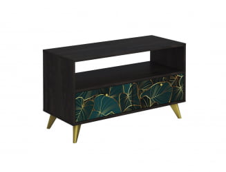 Тумба дизайнерская ТМ-005 АРТ Угольный камень/ТРОПИCАЛ / камень/TROPICAL