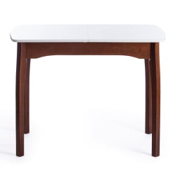 Стол CАТЕРИНА бук, мдф, 100+30кс70кс75, коричневый, белый / CATERINA 100+30x70x75,