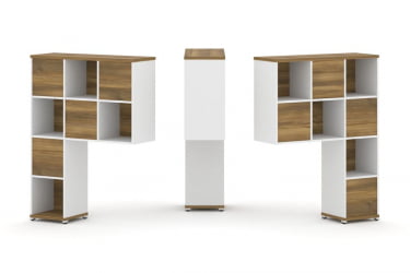 Надставка на стол высокая двухсторонняя + задняя стенка (8 шт.) CОНCЕПТ CН.ДНВ-001 Сандал Янтарный Белый бриллиант Белый металл / CONCEPT CN.DNV-001