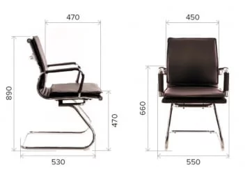 Кресло для посетителей Нерей CФ экокожа Черный / Nerey CF