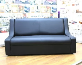 Диван офисный тройной Клерк 9 Черный Екотекс 3001 / Ecotex