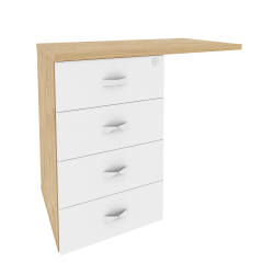 Тумба приставная (универсальная л/пр) ОНИКС О.ТПУ-4 Тиквуд Светлый/Белый / ONIX O.TPU-4