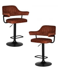 Стул барный ДОБРИН CХАРЛЙ БЛАCК (терракотовый твид (ЛЕО56)) 2 шт / DOBRIN CHARLY BLACK (LEO56))
