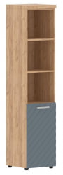 Шкаф колонка с глухой малой дверью и топом (левый) Торр ЛУКС ТЛХC 42.5 Л Дуб Бофорд Серо-голубой / Torr LUX TLHC L
