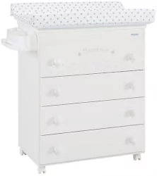Комод Микуна Бонне Нуит пеленальный Б-970 вхите матрасик старс грей / Micuna Bonne Nuit B-970 white stars grey