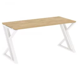 Стол рабочий ЛОФТ ВР.Л-СРЗ-4.7 Металл белый Тиквуд светлый / LOFT VR.L-SRZ-4.7