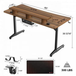Геймерский стол ЕУРЕКА ГИП 60 Валнут / EUREKA GIP Walnut