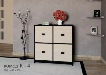 Комод в гостиную К-4 Дуб молочный/венге / K-4