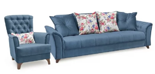 Диван-кровать Ирис ТД 964 Синий Фибра Менуэт