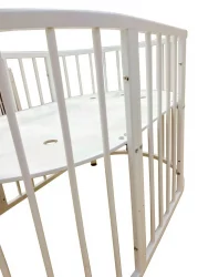 Детская кровать-манеж Меррй Хаппй Мини матовая Белая (3 в 1) / Merry Happy Mini