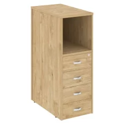 Тумба 4 ящика завершающая, левая ОНИКС О.Р-ТВ-4(Л) Тиквуд светлый / ONIX O.R-TV-4(L)