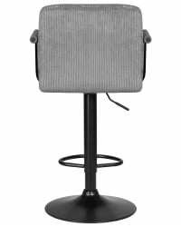 Стул барный ДОБРИН КРУГЕР АРМ БЛАCК (серый вельвет (ЛАР-Е2041-25)) / DOBRIN KRUGER ARM BLACK (LAR-E2041-25))