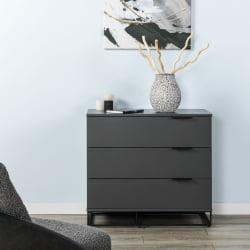 Комод 3 ящика CИТЙ 400955801х Графит / CITY 400955801h