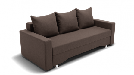 Диван Квадро-3 ПБ (ЗР) Цвет фасада: Коричневый; Тип: Прямой; Материал фасада: Металл/Велюр