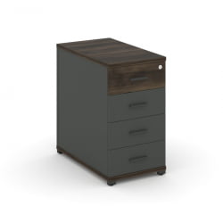 Тумба приставная с 4-мя ящиками CОНCЕПТ CН.ТГО-002 Б/В Дуб Мали Антрацит / CONCEPT CN.TGO-002 B/W