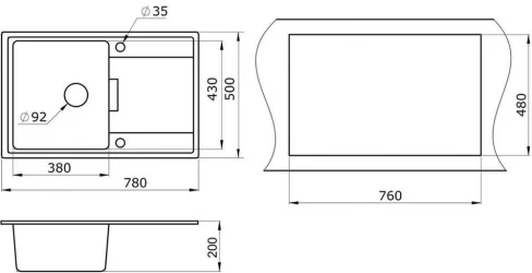 Кухонная мойка ГРАНУЛА 7804 Песок / GRANULA