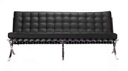 Диван трехместный Еверпроф Барселона - 3 экокожа Черный / Everprof Barcelona