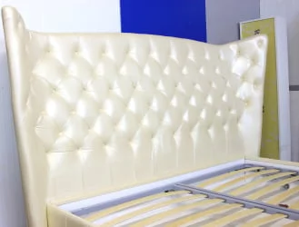 Кровать Леонарда Престиге Беиге Перлато (натуральная кожа) / Prestige Beige Perlato